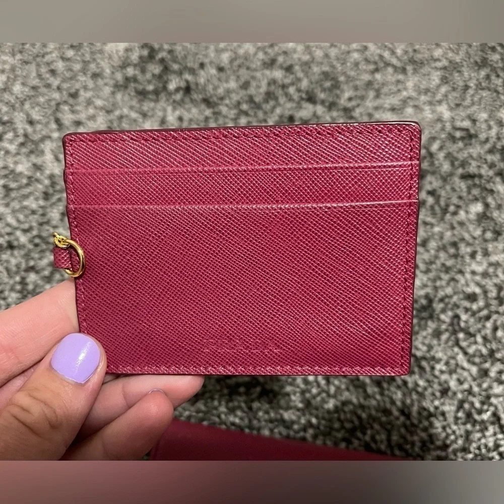 Prada Saffiano leather continental long wallet with COA